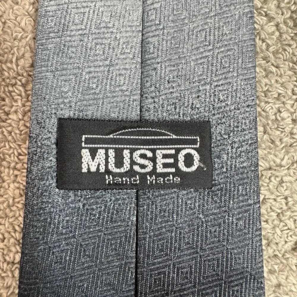Museo Mens Thanksgiving Turkey Pumpkin Tie Black Grey Geometric Ombre Handmade